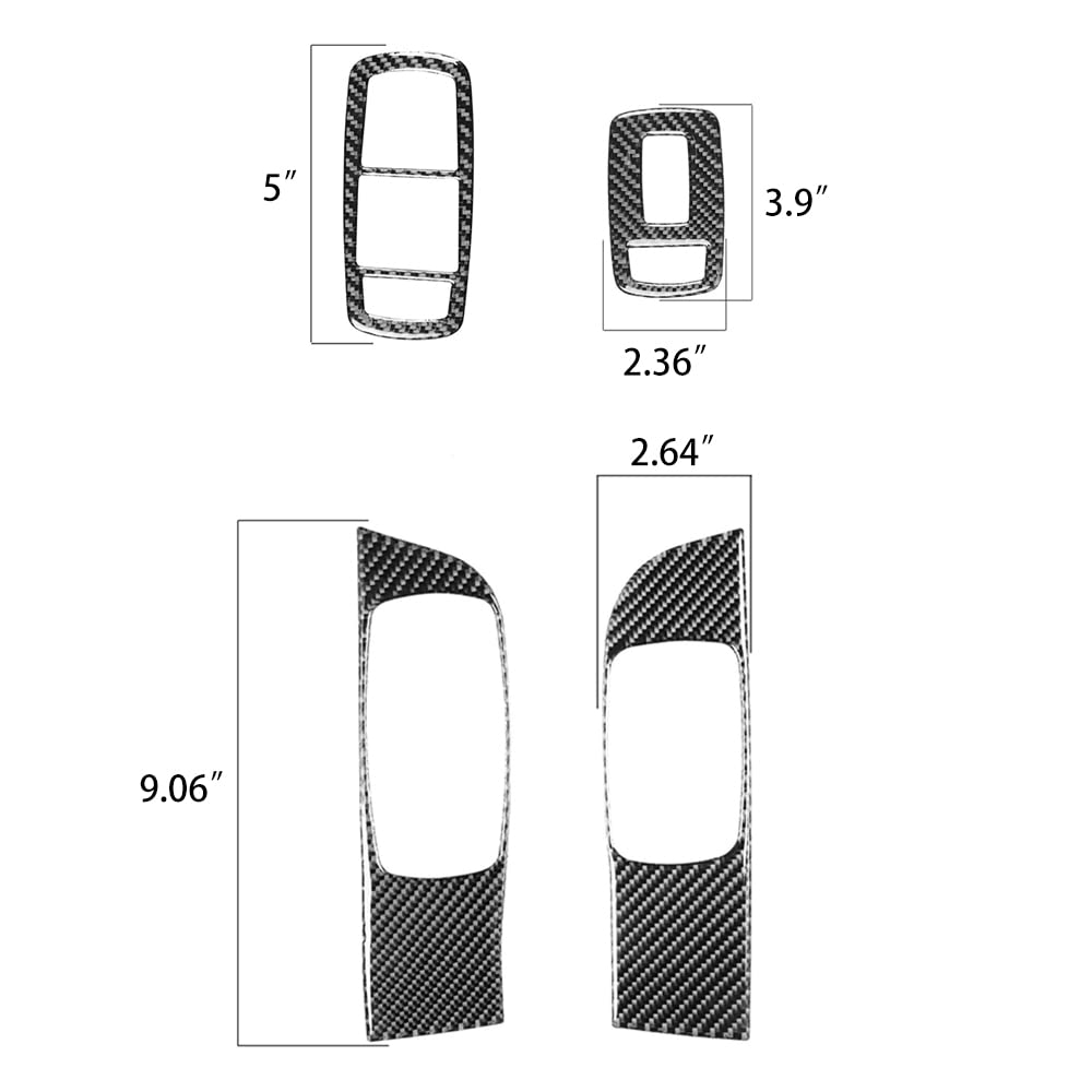 Carbon Fiber Window Lift Trim Switch Panel for Dodge Challenger 2015-2021 - Interior Accessories (4PCS, Black) | Upgrade Your Car Interior with Premium Style & Protection