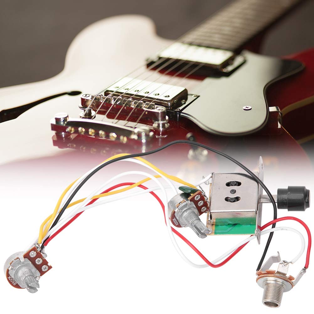 Weiyirot 250K Prewired Electric Guitar Wiring Harness Kit - Consistent Smooth Tone Control Upgrade for Les Paul, SG, ES-335 Style Guitars | Perfect for DIY Guitar Repair & Custom Modifications