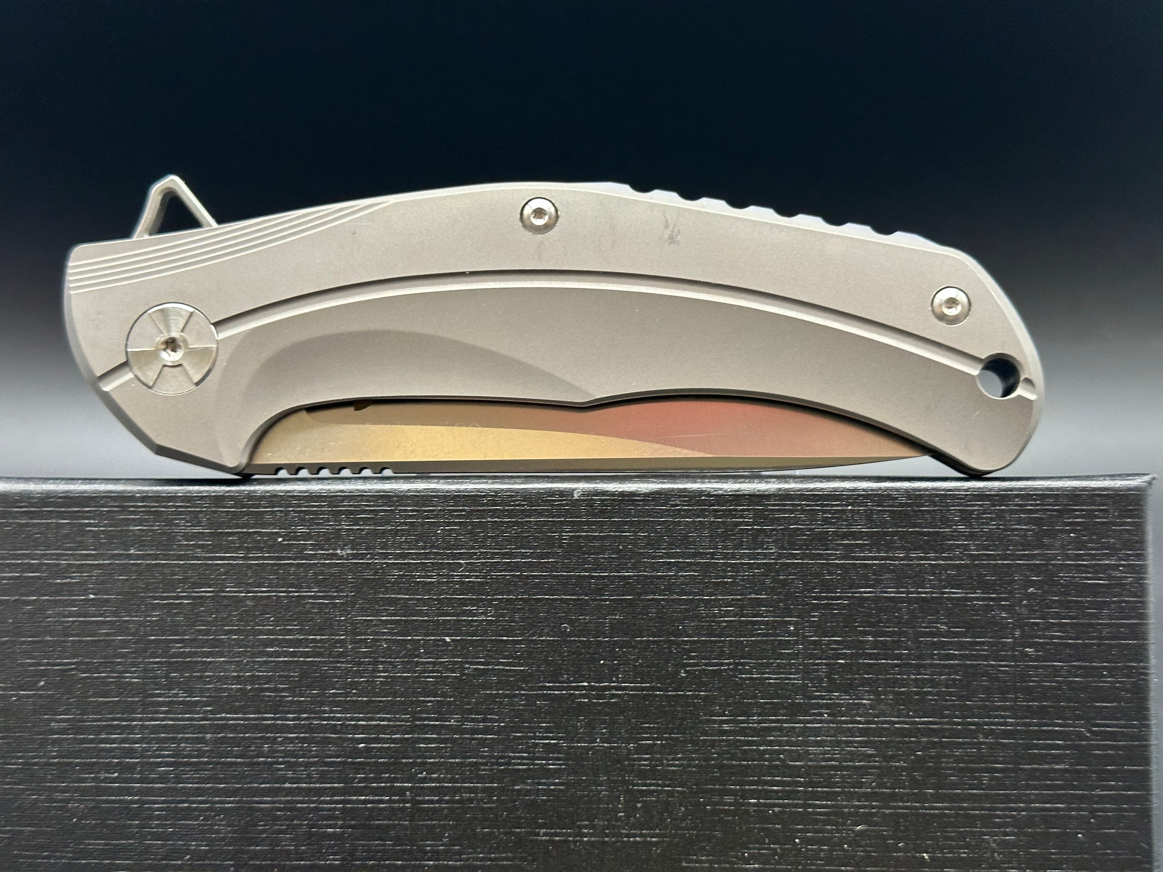 Defcon JK3215 Titanium Handle Folding Knife with D2 Steel Blade - EDC, Camping, Survival & Outdoor Activities