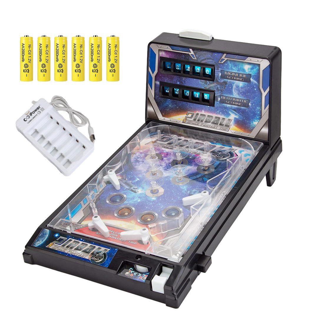 LOCHE Pinball Machine - Electronic Tabletop Arcade Game for Adults & Kids, Retro Plug-in Pinball for Home, Office & Party Fun - Perfect for Game Nights, Gifts & Entertainment