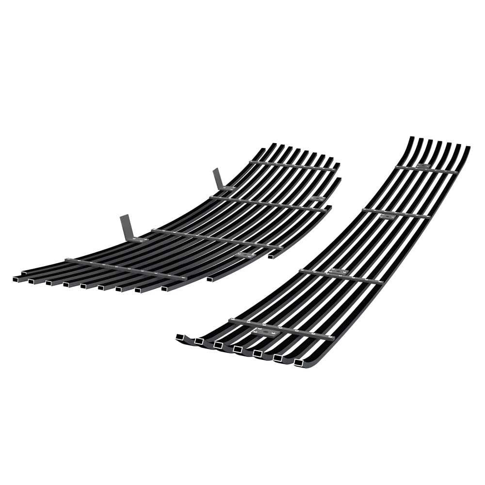 APS Compatible with Nissan Altima 2005-2006 Upper & Lower Bumper Grille Insert Combo - Black Billet Front Grill Replacement (Part #N87965H) - Upgrade Your Car's Style & Protection