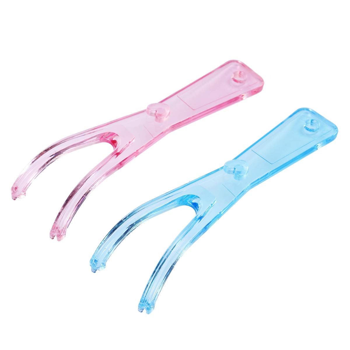 Artibetter 2-Pack Dental Floss Holders with Replacement Rack - Pink & Blue for Easy Teeth Cleaning at Home or Travel