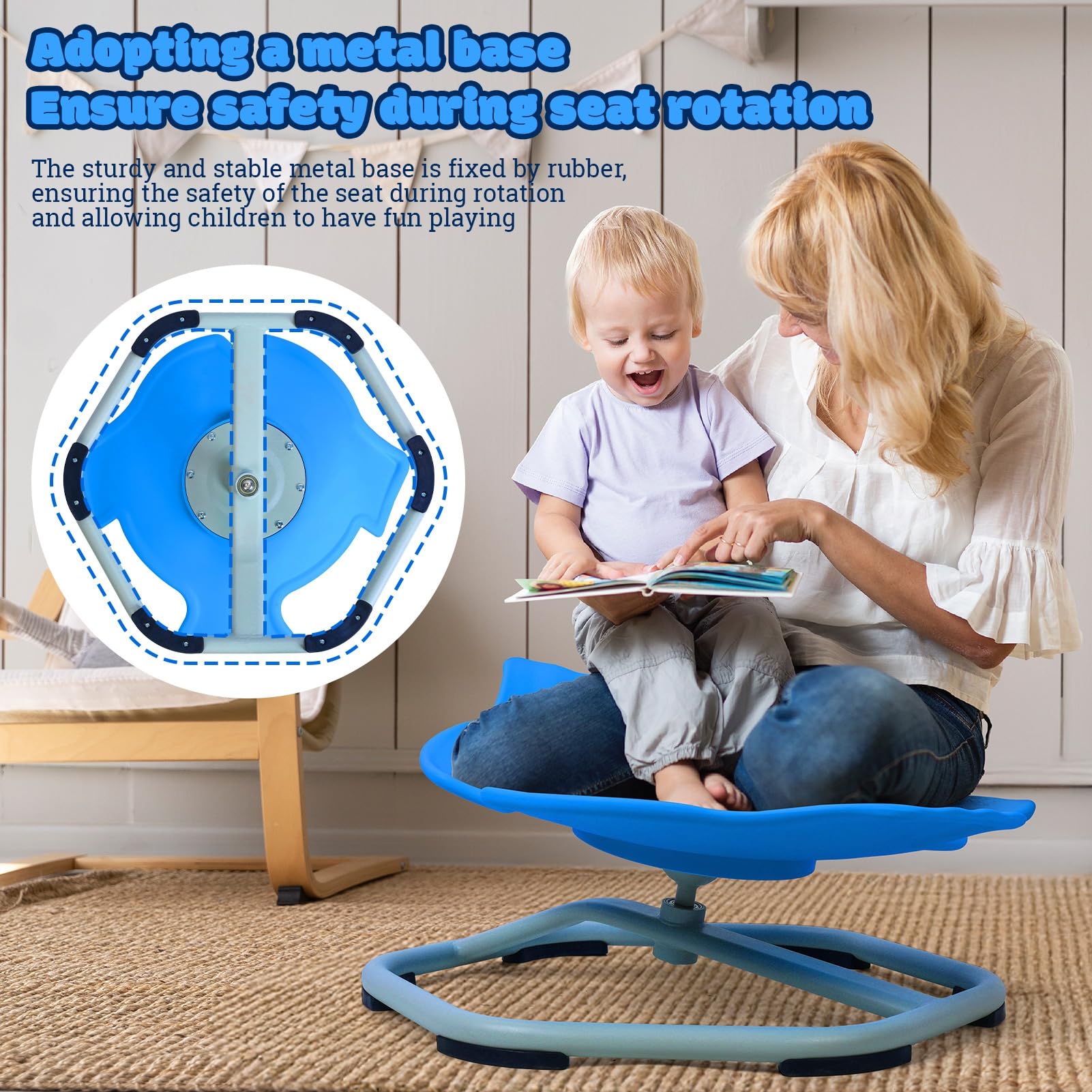 Kids Sensory Spinning Chair - Fish Shaped Swivel Seat for Toddlers | Improves Body Coordination & Balance | Perfect for Sensory Play, Autism Therapy & Classroom Activities
