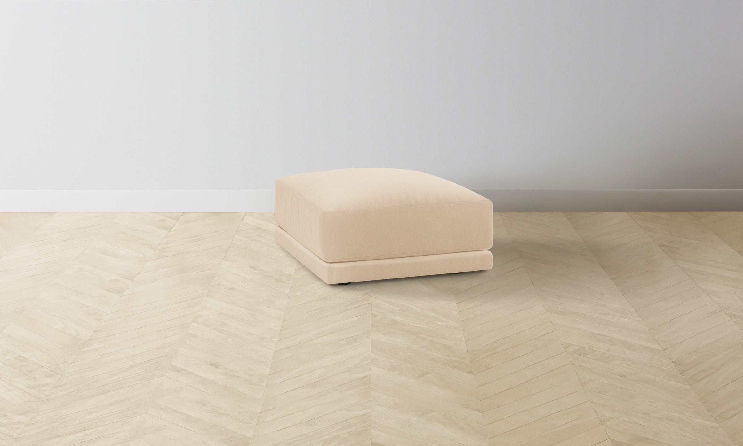 The Jones Ottoman - Premium Performance Velvet Butter Fabric, Stylish & Comfortable Footrest for Living Room, Bedroom, or Office