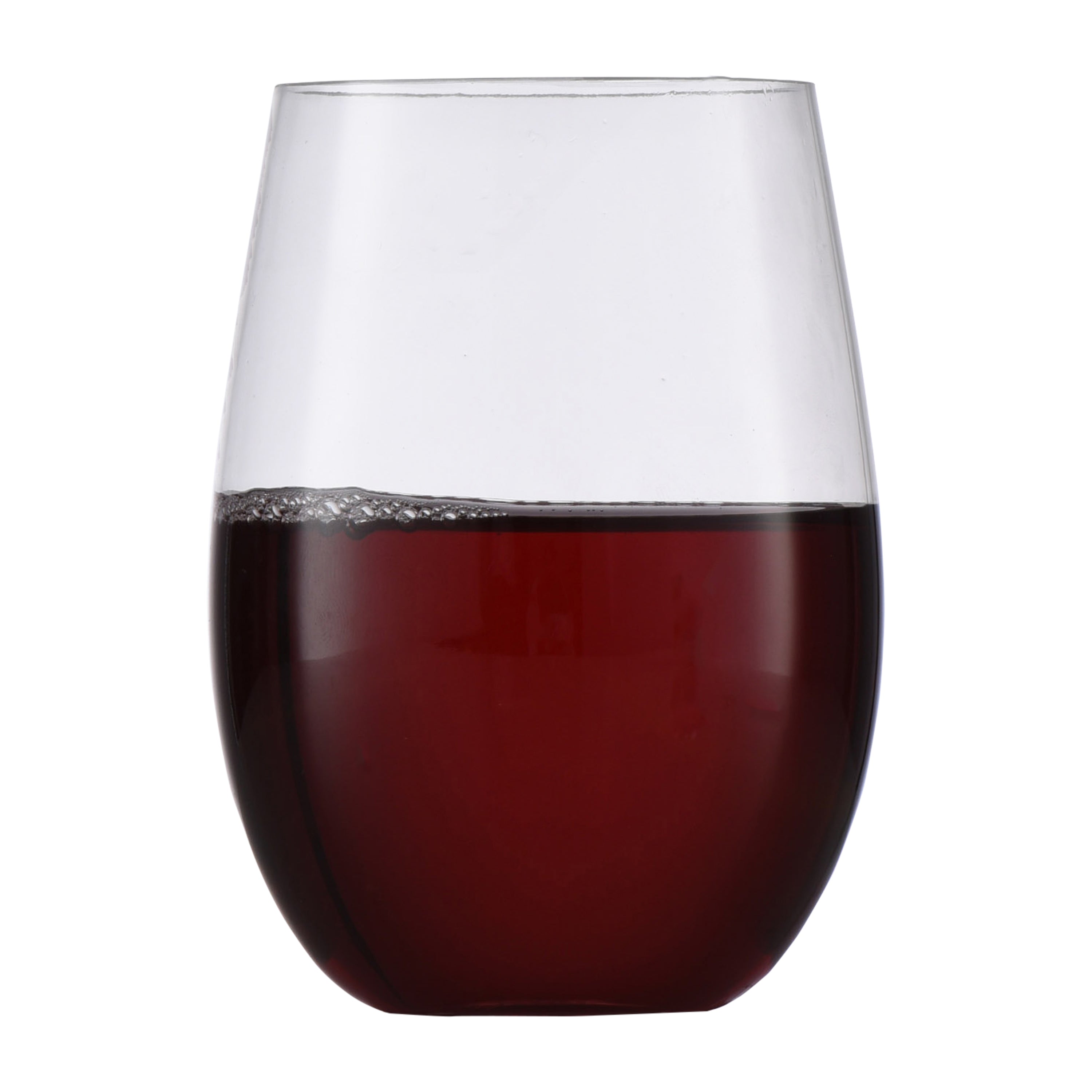 16 oz. Clear Stemless Wine Glasses Set of 6 - Shatterproof Unbreakable Tumblers for Red White Wine, Cocktails, Juice - Perfect for Parties, Weddings, Restaurants & Home Entertaining