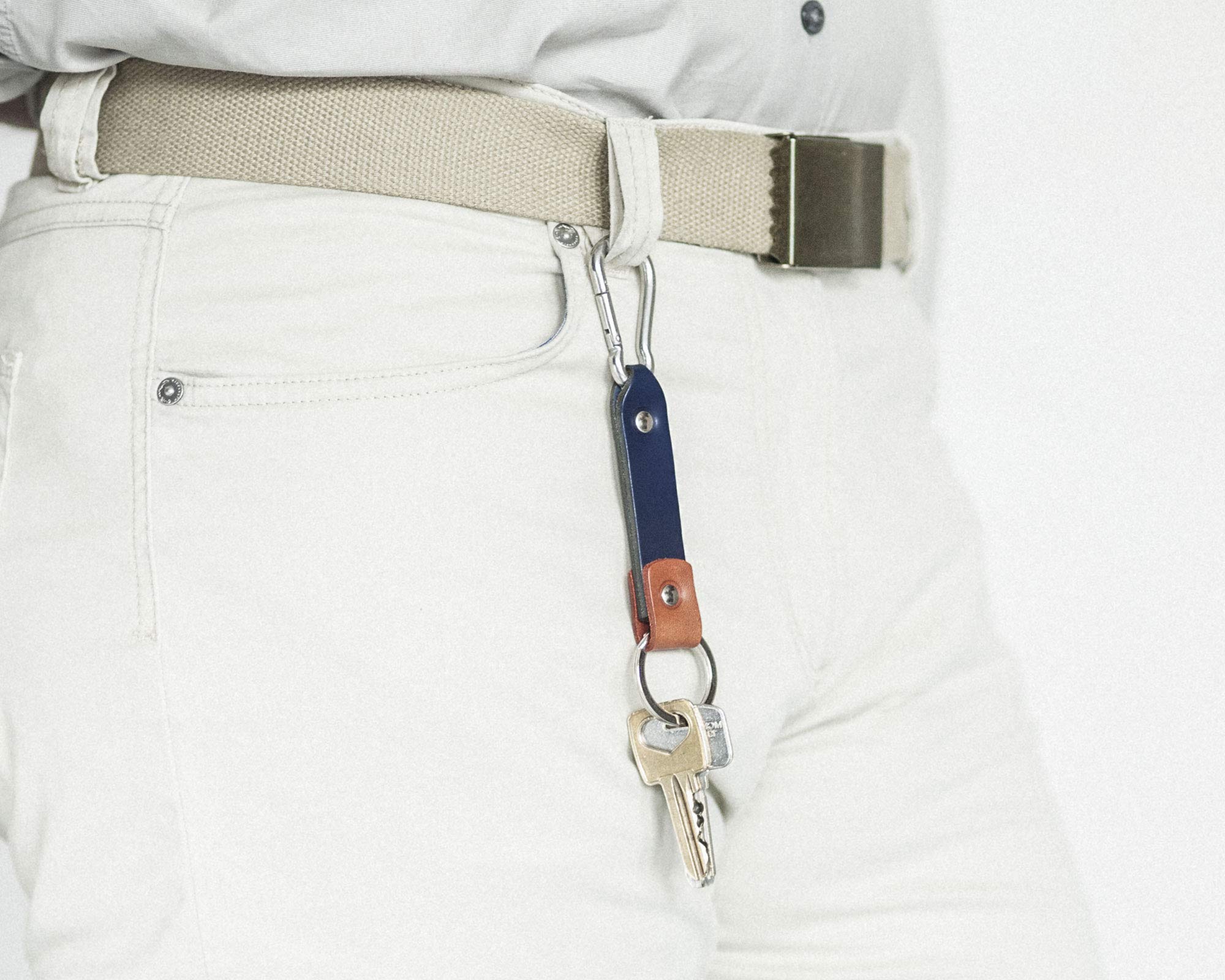 Custom Engraved Leather Keychain with Stainless Steel Carabiner - Personalized Monogram Key Ring for Men, Initials Key Fob Holder - Perfect Groomsmen Gift, Boyfriend Present & Everyday Carry Accessory