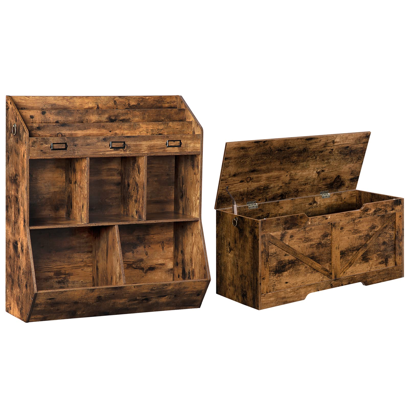 HOOBRO Kids Storage Chest & Bookshelf - Toy Organizer with 2 Drawers, Wooden Toy Box for Bedroom & Playroom - Perfect for Books, Toys, and Kids Room Organization (Model BF771CW01-FG34CW01)