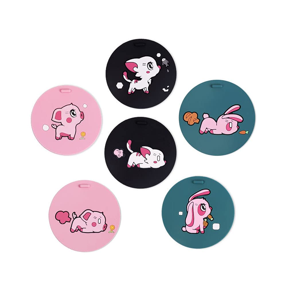 6 Pack Cute Silicone Car Coasters for Cup Holders - Non-Slip Drink Coasters for Women, Fits Most Car Models - Perfect for Coffee, Soda & Water Bottles in Your Vehicle