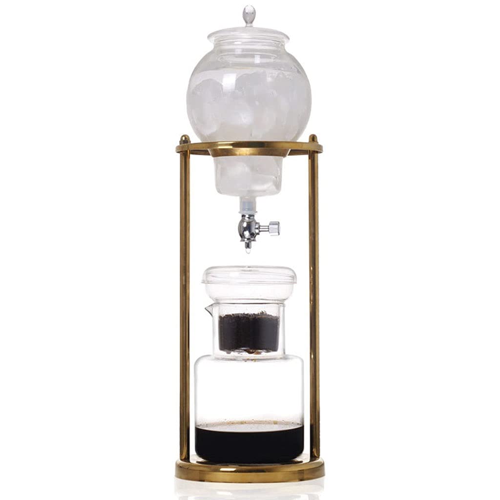 600ML/20.29oz Cold Brew Coffee Maker with Removable Filter - Borosilicate Glass Iced Coffee & Tea Maker with Adjustable Water Flow (Gold) - Perfect for Home, Office & Outdoor Use