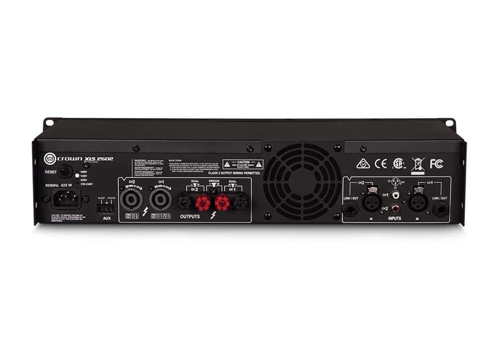 Crown XLS2502 Professional Power Amplifier - 750W 2-Channel for Live Sound, DJ, and Studio Audio Equipment