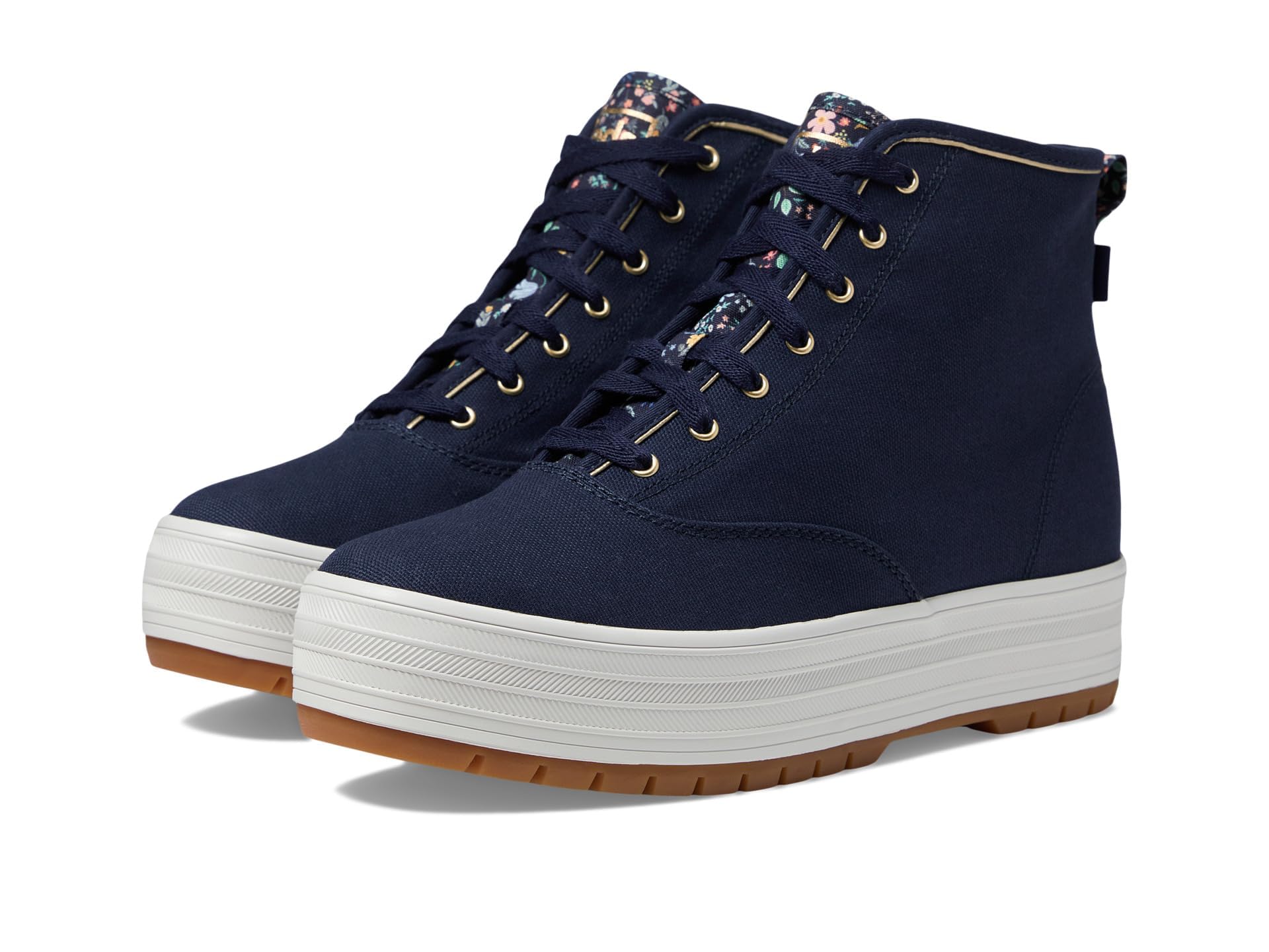 Keds Women's X Rifle Paper The Platform Mid Bramble Fields Sneaker - Comfortable Casual Shoes for Women, Floral Print Fashion Sneakers for Everyday Wear, Walking, Work & Outfits
