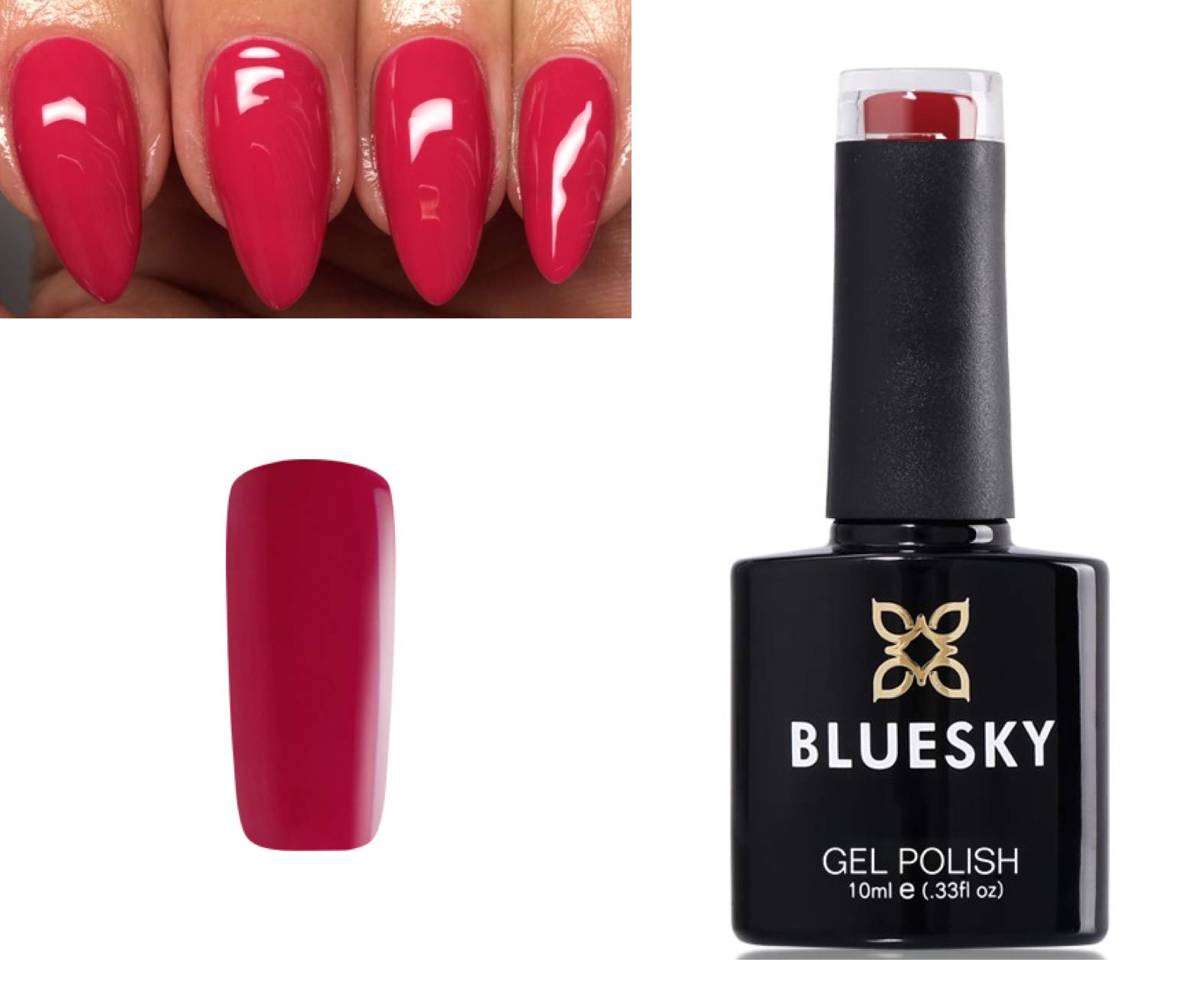 Bluesky Gel Nail Polish - Pink Strawberry Magenta Kiss CS01, UV LED Soak Off Nail Polish, 10ml (Requires UV/LED Lamp) - Perfect for Salon Quality Manicures, Nail Art Designs & Long-Lasting Wear