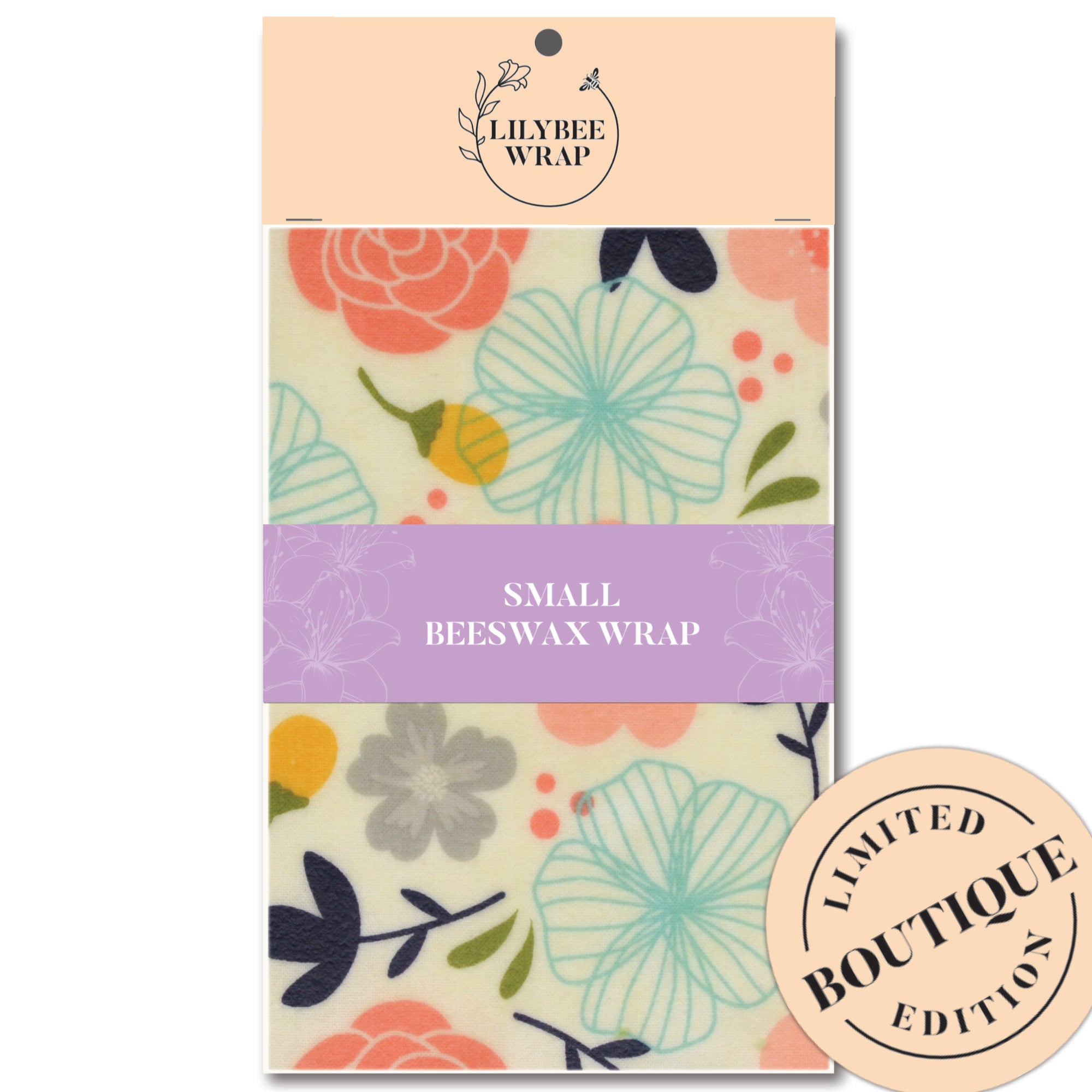 Organic Beeswax Food Wraps - Eco-Friendly Reusable Peachy Blue Small Size | Perfect for Sandwich Wrapping, Cheese Storage & Lunchbox Organization