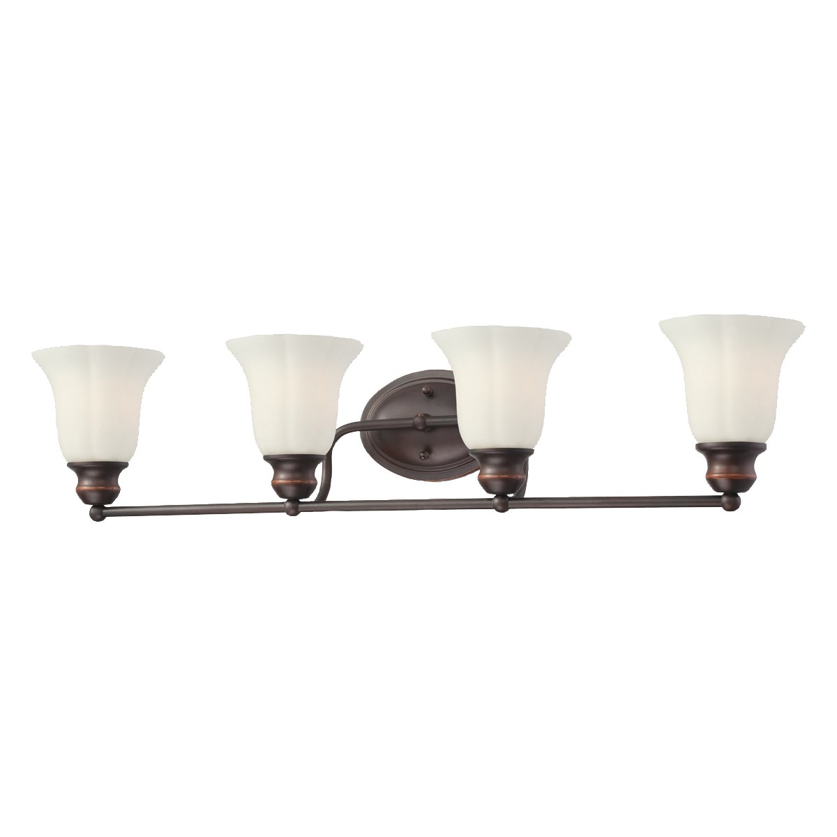 Eurofase 23051-034 Fountain 4-Light Bathroom Vanity Light Fixture - Oil Rubbed Bronze Finish - Perfect for Bathroom, Powder Room, and Spa Lighting