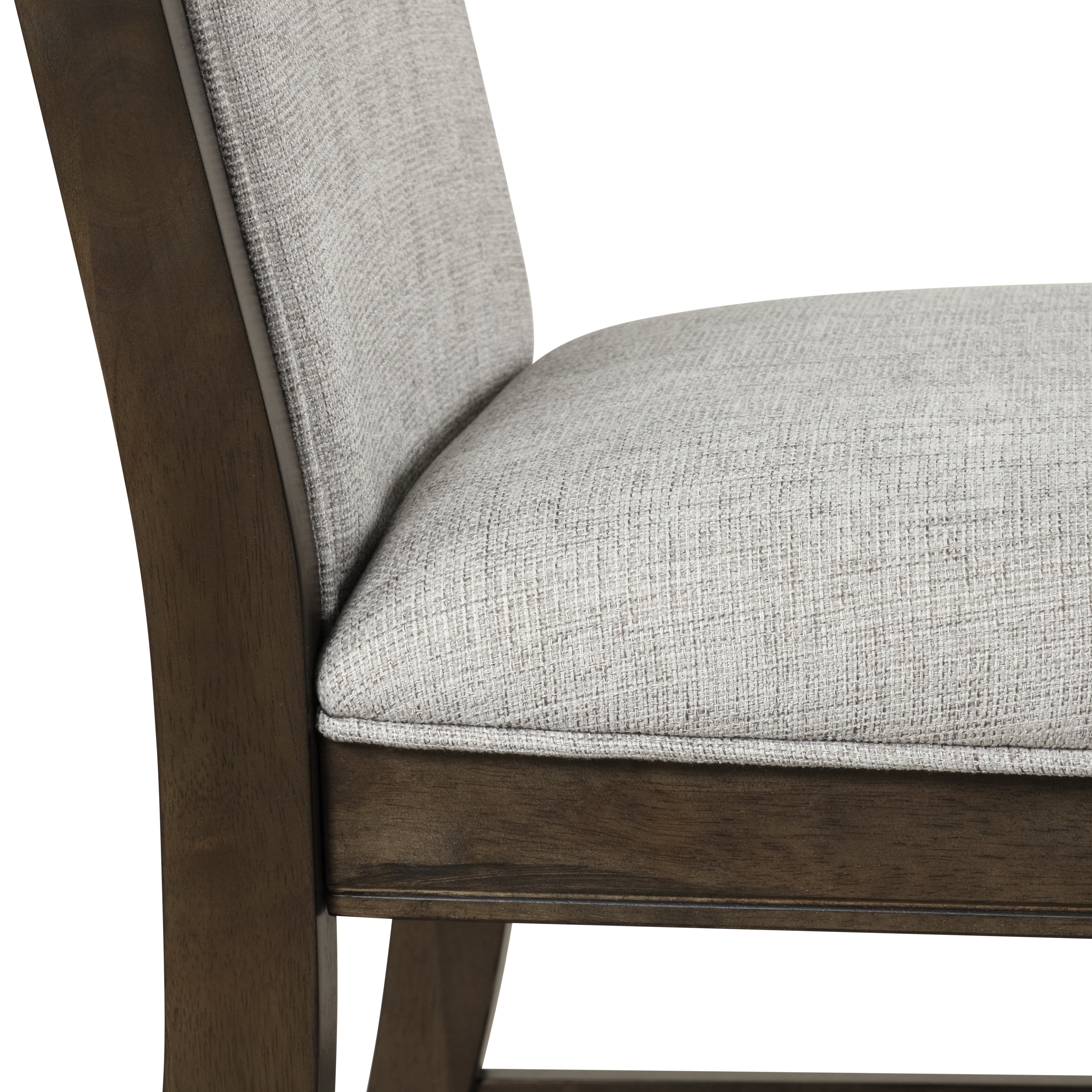 Roundhill Furniture Aberll Solid Wood Upholstered Armchairs - Gray Living Room Chairs Set of 2 for Dining Room, Bedroom, or Home Office