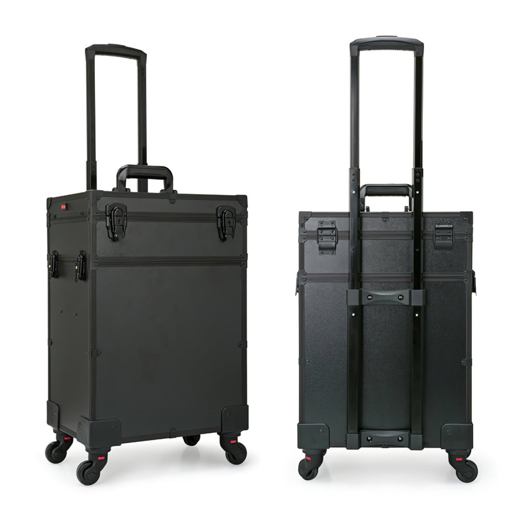 Professional LED Makeup Case - Aluminum Cosmetic Rolling Organizer for Travel & Salon Use - Perfect for Makeup Artists & Beauty Professionals