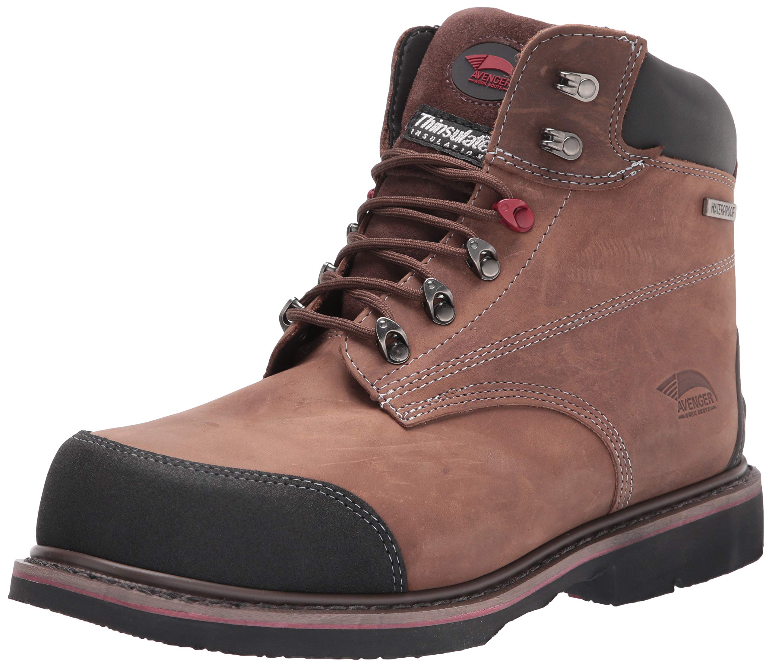 Avenger A7334 Men's Safety Work Boots - Steel Toe, Waterproof, Electrical Hazard Protection - Ideal for Construction, Warehouse & Outdoor Work