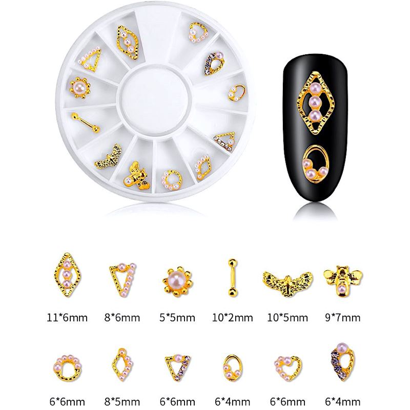 Charms Nail Art Decoration Wheels - DIY Nail Accessories for Creative Nail Designs | Perfect for Home Manicures, Salons & Nail Art Enthusiasts