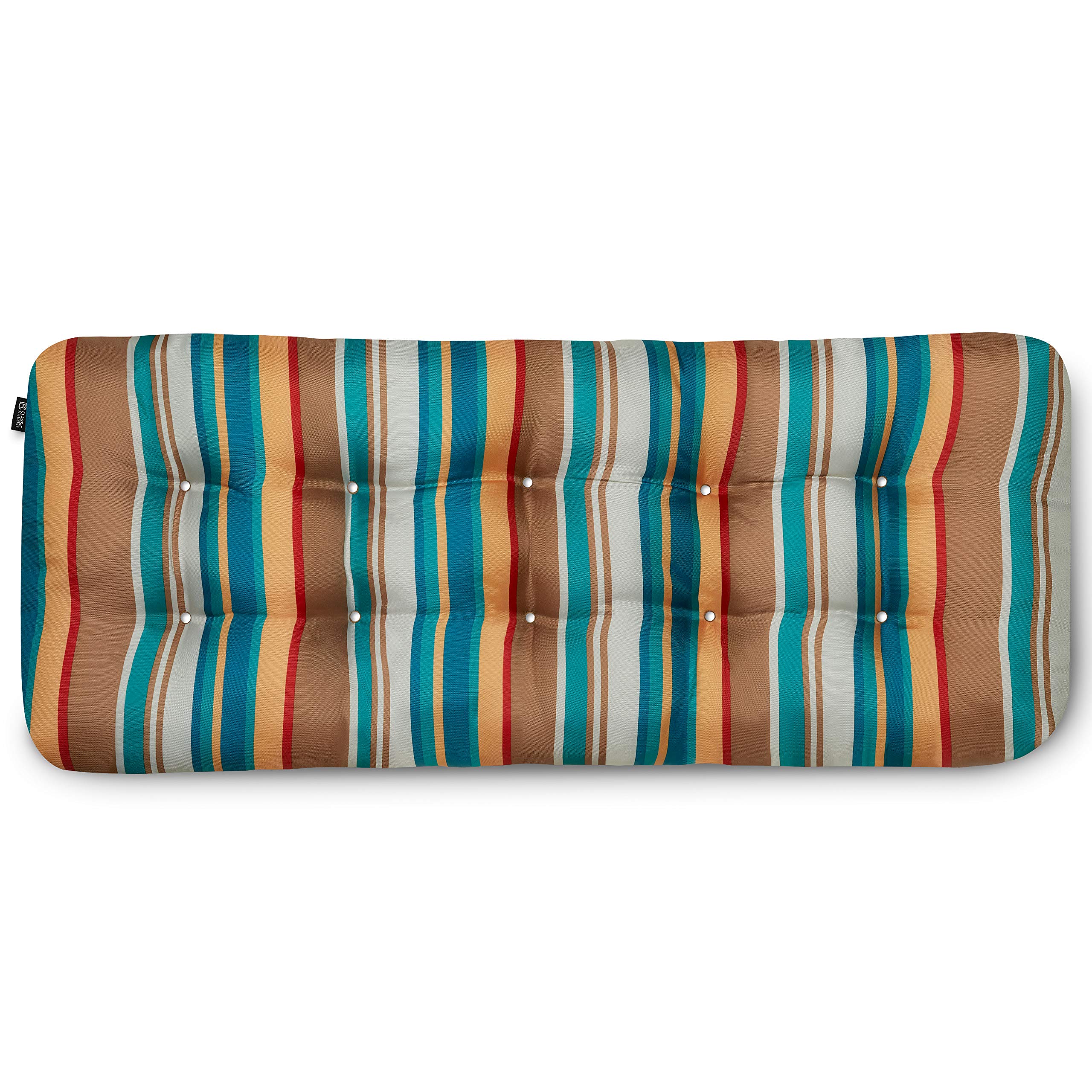 Water-Resistant Patio Bench Cushion 54x18x5 - Santa Fe Stripe for Outdoor/Indoor Seating