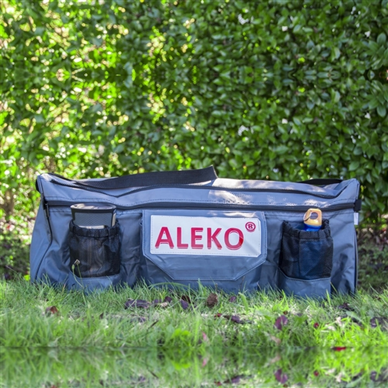 Aleko Boats Waterproof Inflatable Boat Seat Cushion with Storage Bag & Pockets - 33x8 Inches, Red - Perfect for Fishing, Kayaking, and Boating Comfort