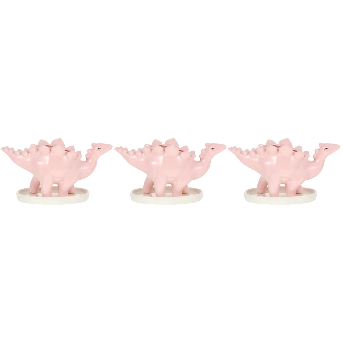 3 Sets Cute Dinosaur Succulent Planters - Small Ceramic Flower Pots with Drainage Tray for Mini Plants, Air Plants, Home & Office Desk Decor - Perfect for Indoor Gardening, Gift Ideas and Tabletop Decorations