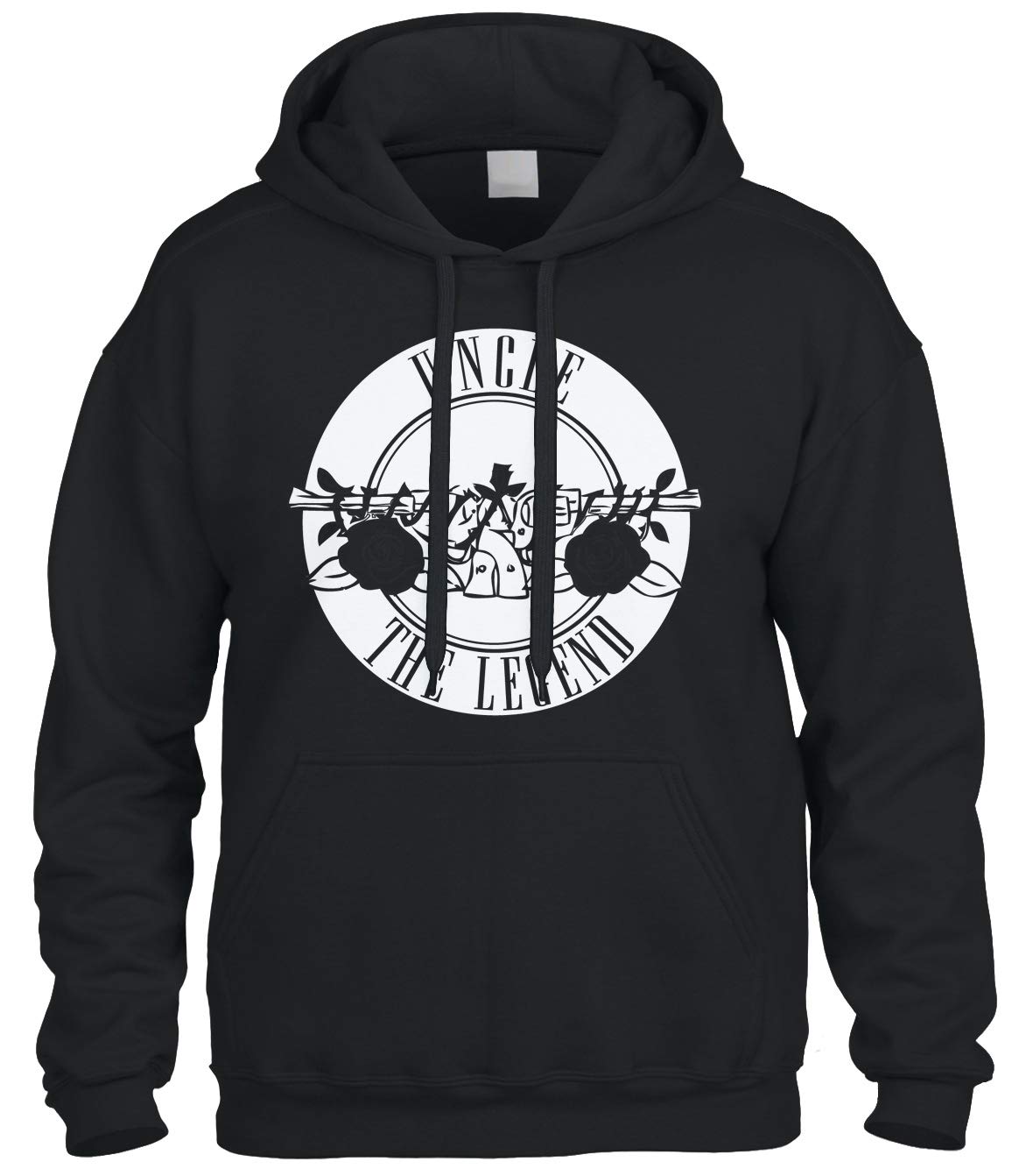 Cybertela Uncle The Legend Guns and Roses Graphic Hoodie - Cool Vintage Rock Band Sweatshirt for Men - Perfect for Father's Day Gifts, Concerts & Casual Streetwear