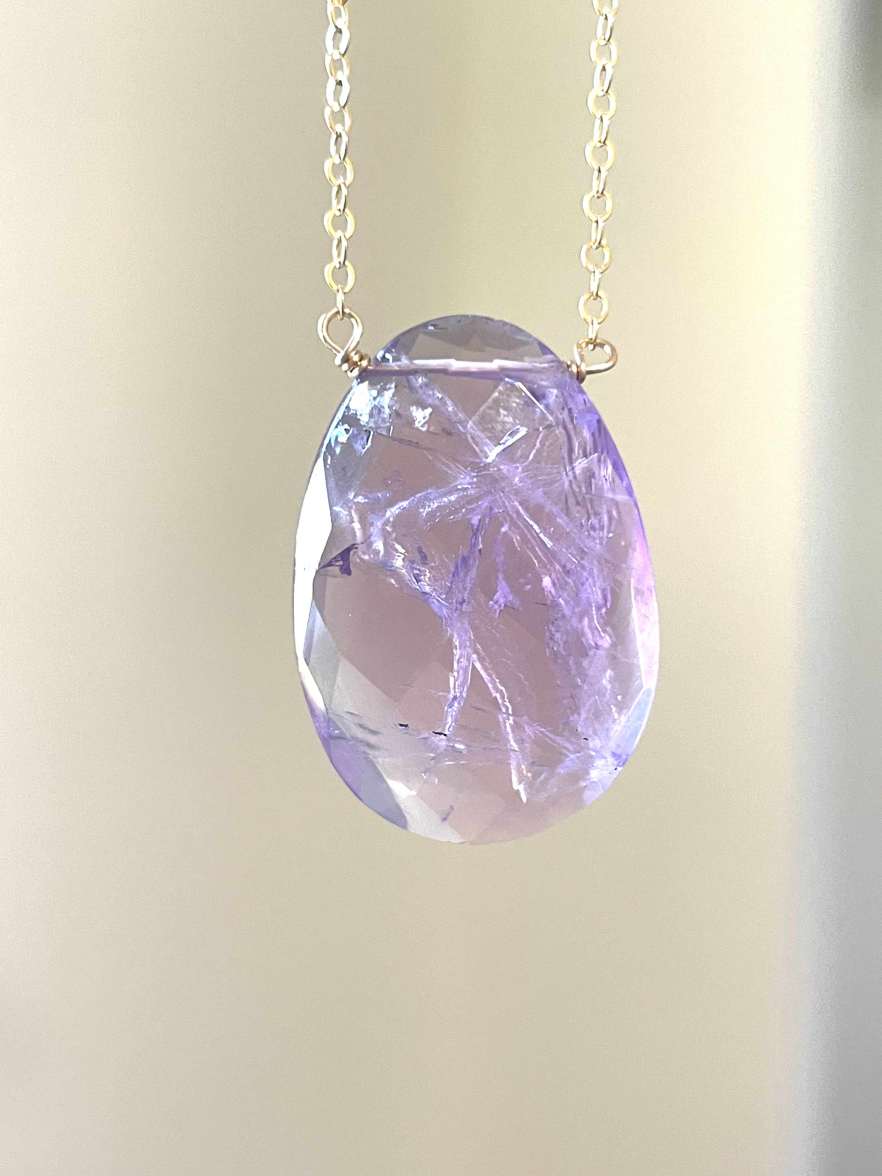 14K Gold Filled Amethyst Pendant Necklace for Women - Elegant Healing Crystal Jewelry Gift for Birthday, Anniversary & Spiritual Protection