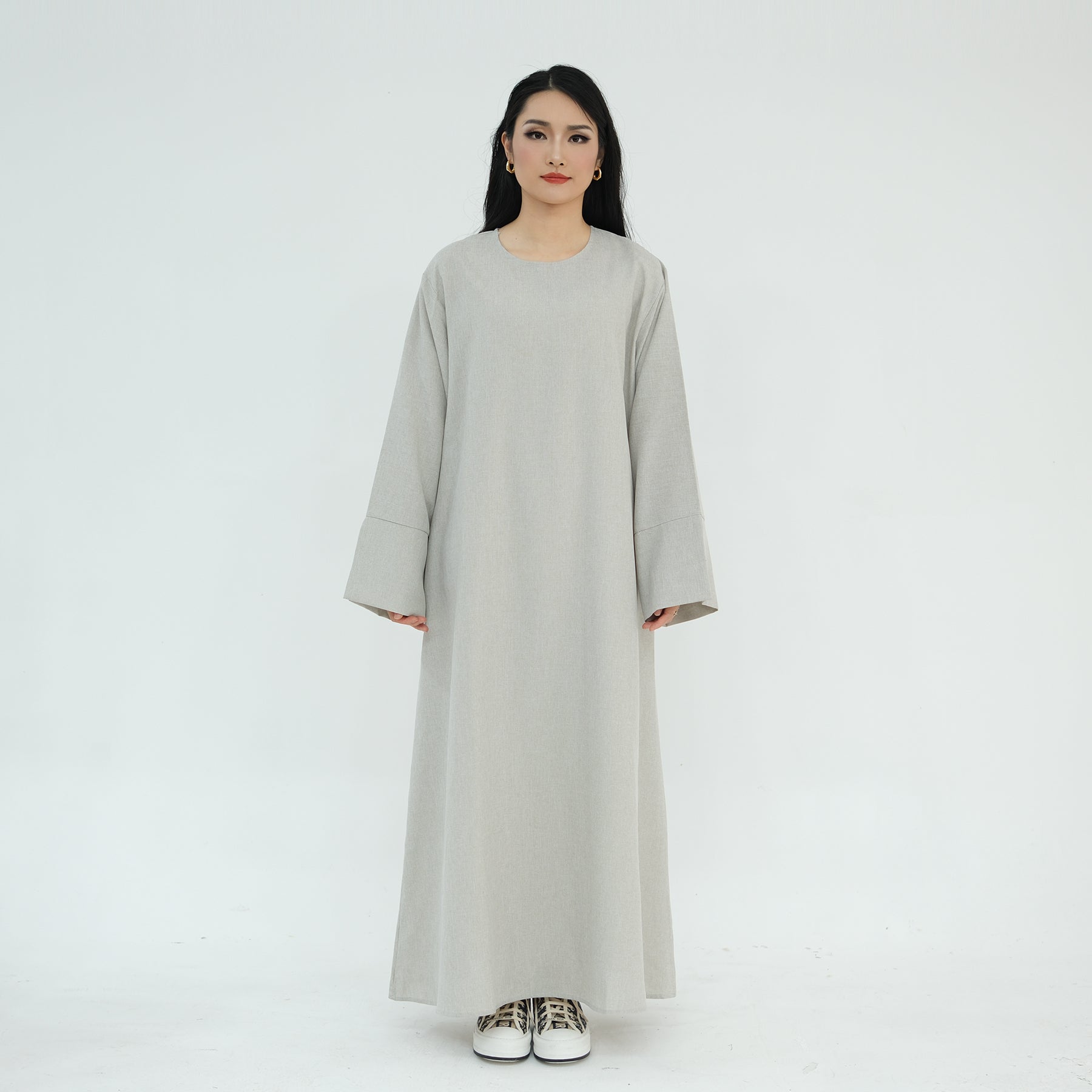 Heather Everyday Abaya Sand - Modest Muslim Dress for Women | Comfortable Daily Wear & Prayer Outfit | Perfect for Home, Mosque & Special Occasions
