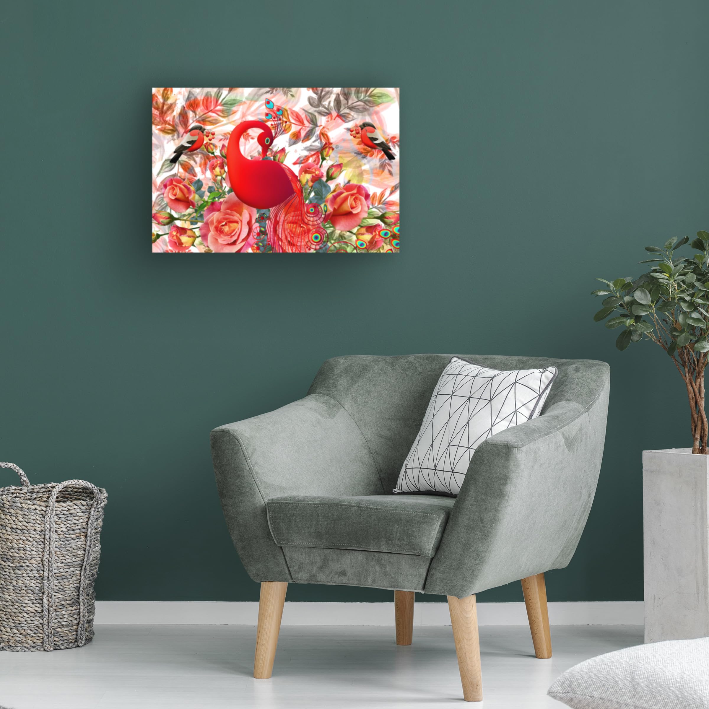 Trademark Fine Art 'Red Garden' Canvas Wall Art by Ata Alishahi - Vibrant Floral Painting for Living Room, Bedroom & Office Decor