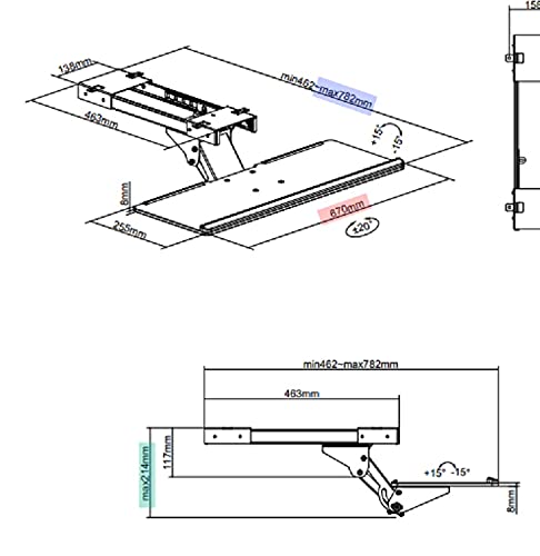 StarTech.com Adjustable Under Desk Keyboard Tray - 26.4