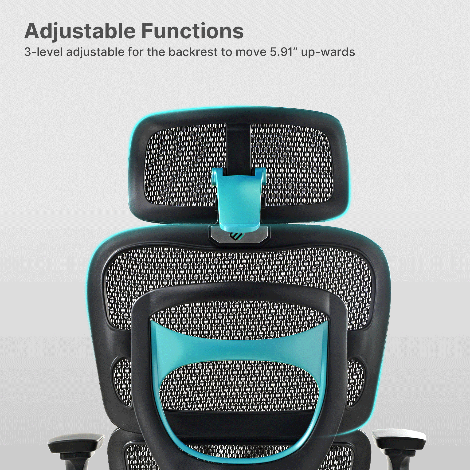 Axion Ergonomic Hybrid Office Chair - Adjustable Lumbar Support & Breathable Mesh Back for Home & Workspace Comfort