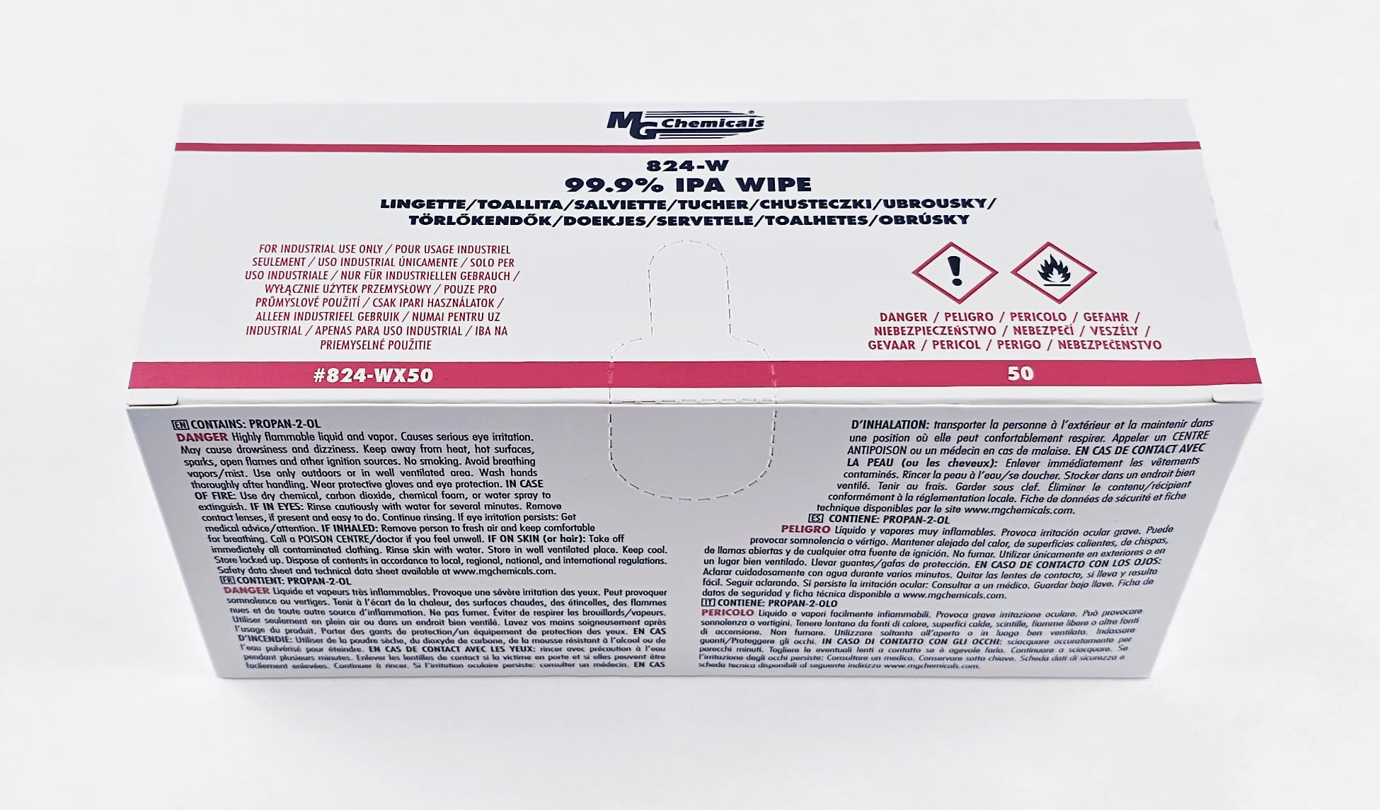 MG Chemicals 824-W 99.9% Isopropyl Alcohol Wipes, 6