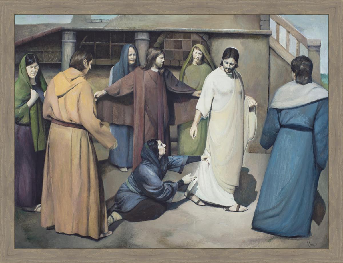 Large Wall Art 'And Touched His Garment' - Biblical Canvas Print for Home Decor, Church & Office - Inspirational Christian Artwork for Living Room, Bedroom & Worship Spaces
