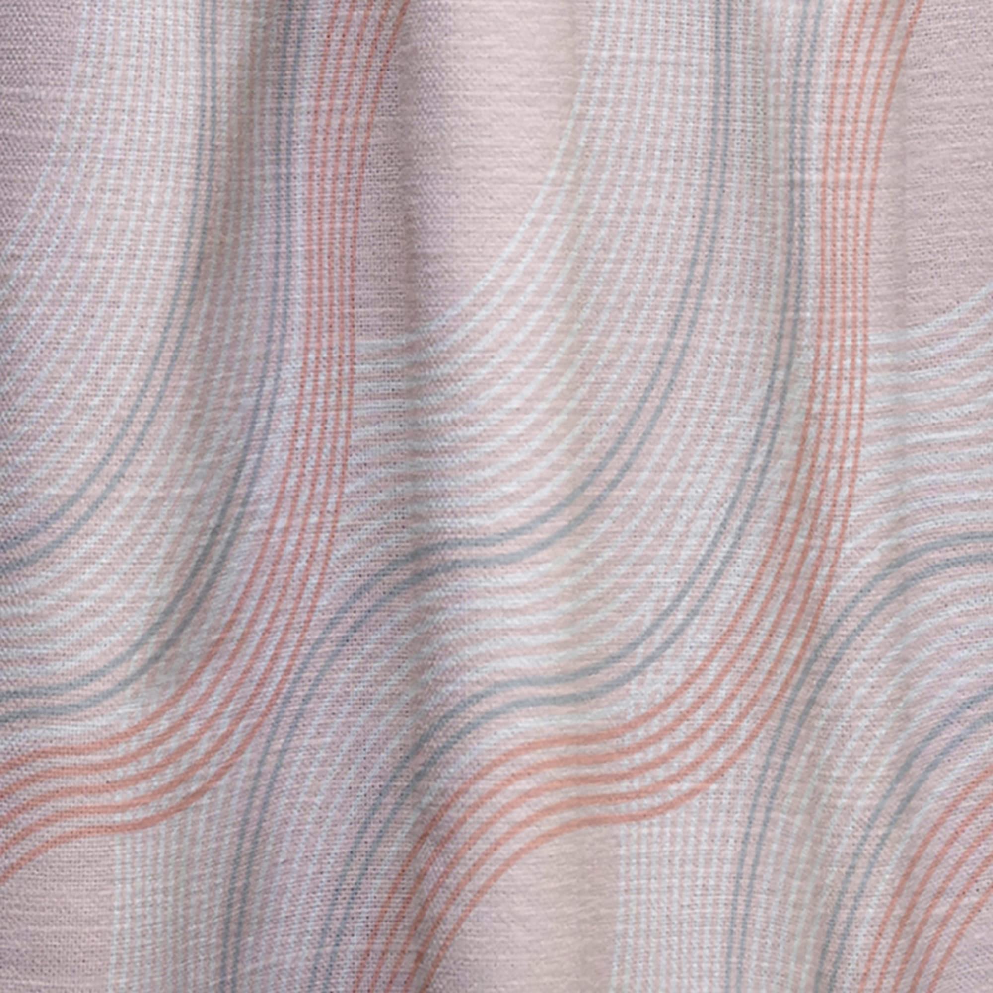 DesignQ Thermal Insulated Curtains - Pink Elegant Pastel Waves, 52x95 Inch Single Panel for Bedroom & Living Room | Noise Reducing, Blackout Drapes for Better Sleep & Privacy