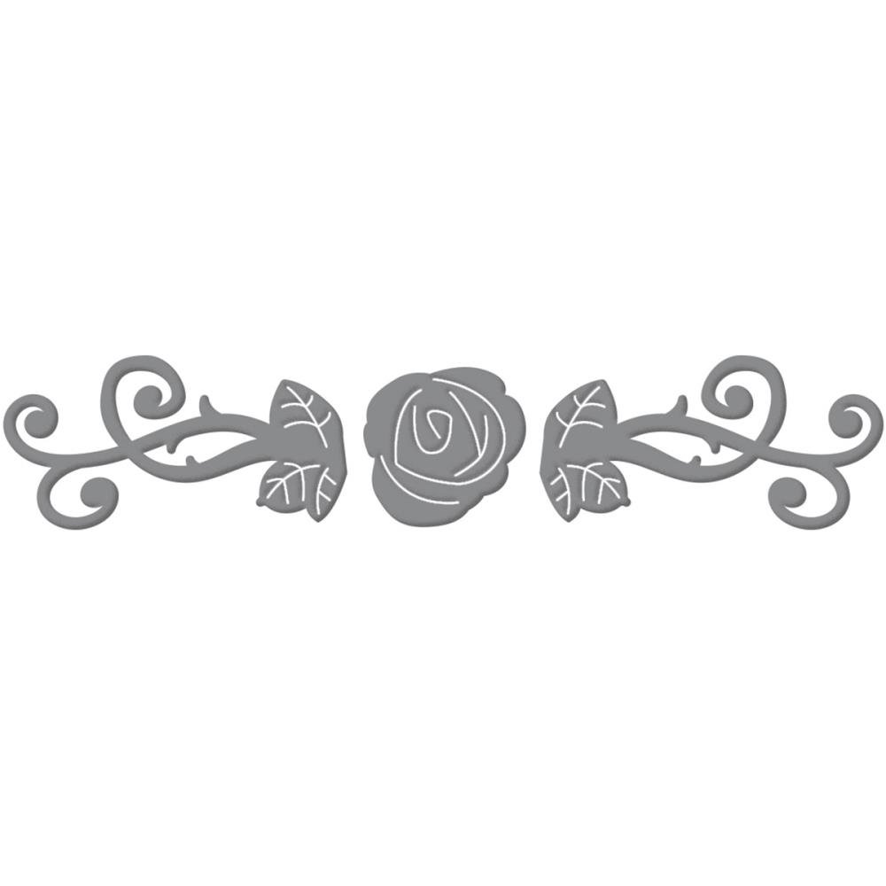 Art Deco Rose Divider Die and Header Card Set - Vintage Style Scrapbooking Supplies for Card Making, Invitations, and DIY Craft Projects - Perfect for Wedding, Birthday, and Party Decorations