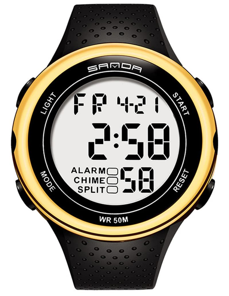 Men's Digital Sports Watch - Large Face, Easy to Read, Waterproof with Alarm - Perfect for Outdoor Activities, Running, Hiking & Daily Use