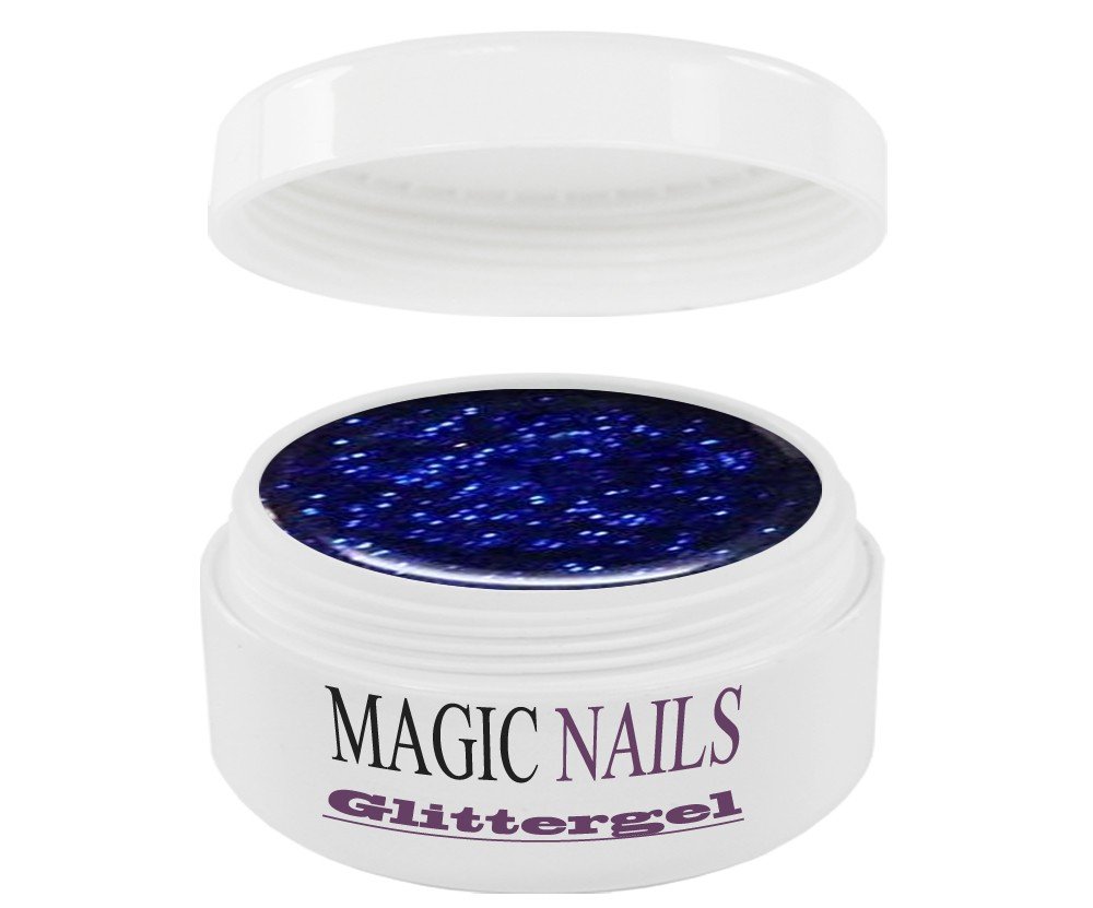 Royal Blue Glitter Gel for Nails - 15ml Magic Nails Polish with Shimmer Effect - Perfect for Manicures, Pedicures, and Nail Art Designs