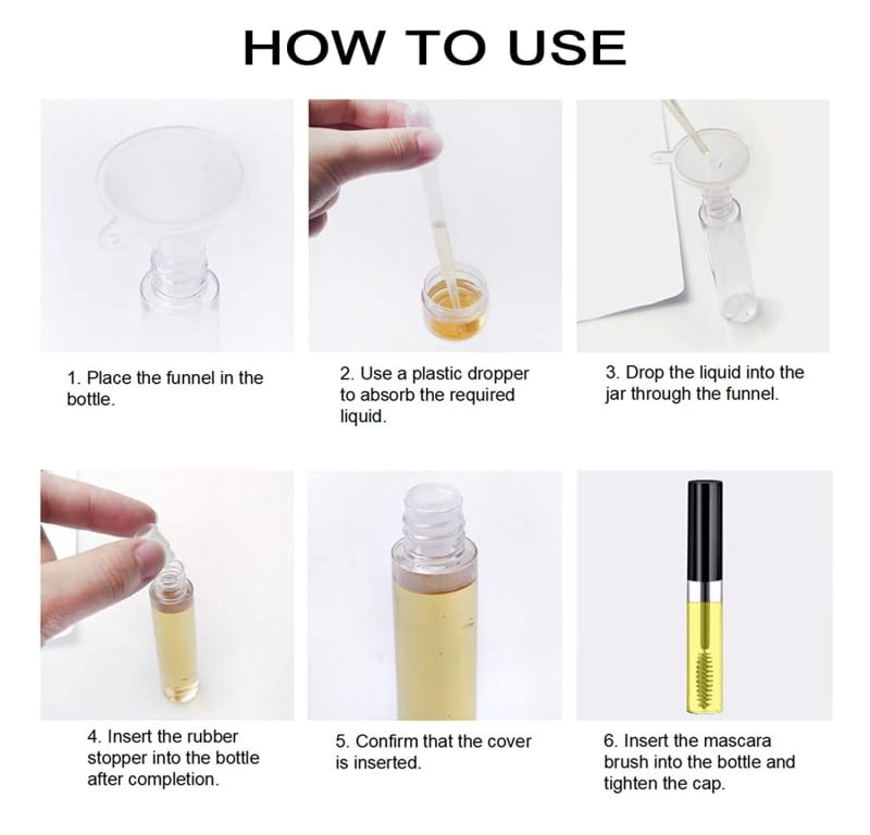 VASADIGITAL 2 Pack 7ml Empty Eyelash Extension Glue Tube with Brush & Funnel - Refillable Mascara Container for DIY Lash Extensions, Professional Salon Use, and Travel-Friendly Makeup Storage
