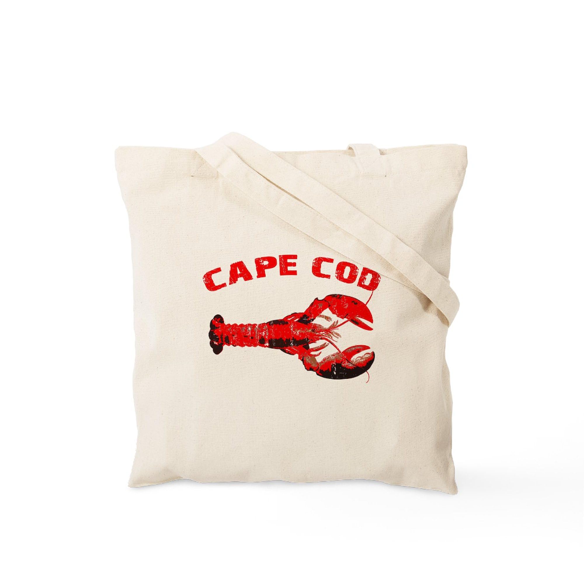 Cape Cod Lobster Canvas Tote Bag - Reusable Natural Shopping Bag for Groceries, Beach & Everyday Use