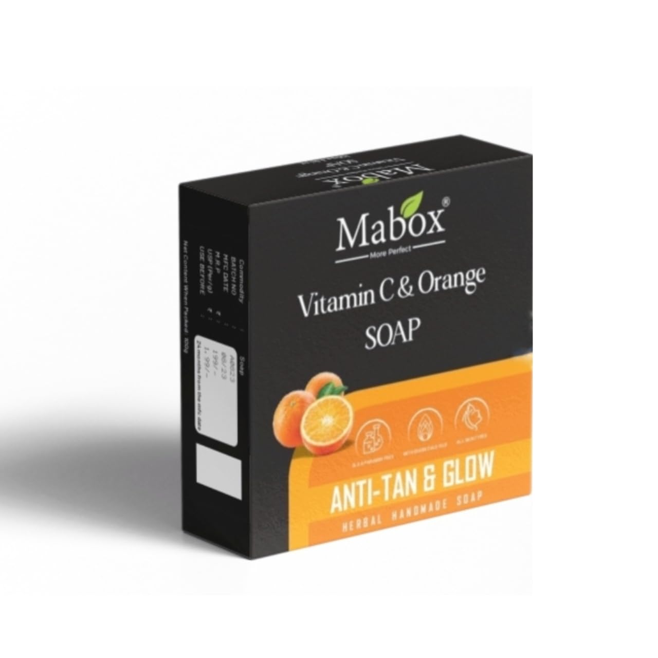 Mabox Vitamin C & Orange Otto Khus Vetiver Handmade Soap - Natural Skin Cleanser for Brightening & Moisturizing - Perfect for Sensitive Skin & Daily Facial Care