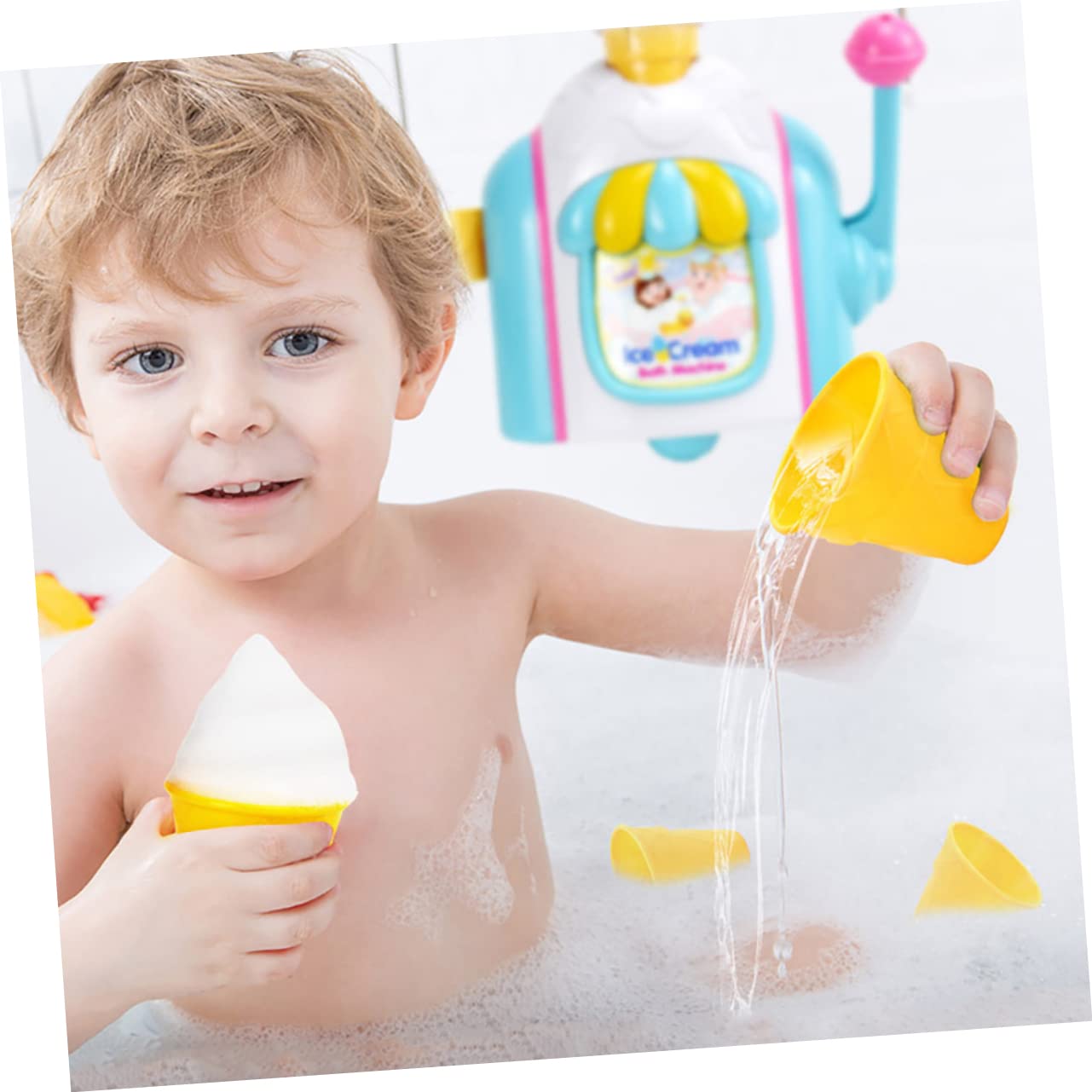 CIYODO 3-Pack Bubble Blower Toy Set for Kids - Ice Cream & Rocket Themed Bathtub & Outdoor Bubble Machine with Wands - Fun Bath Time, Pool Party, and Backyard Play Activity Toys