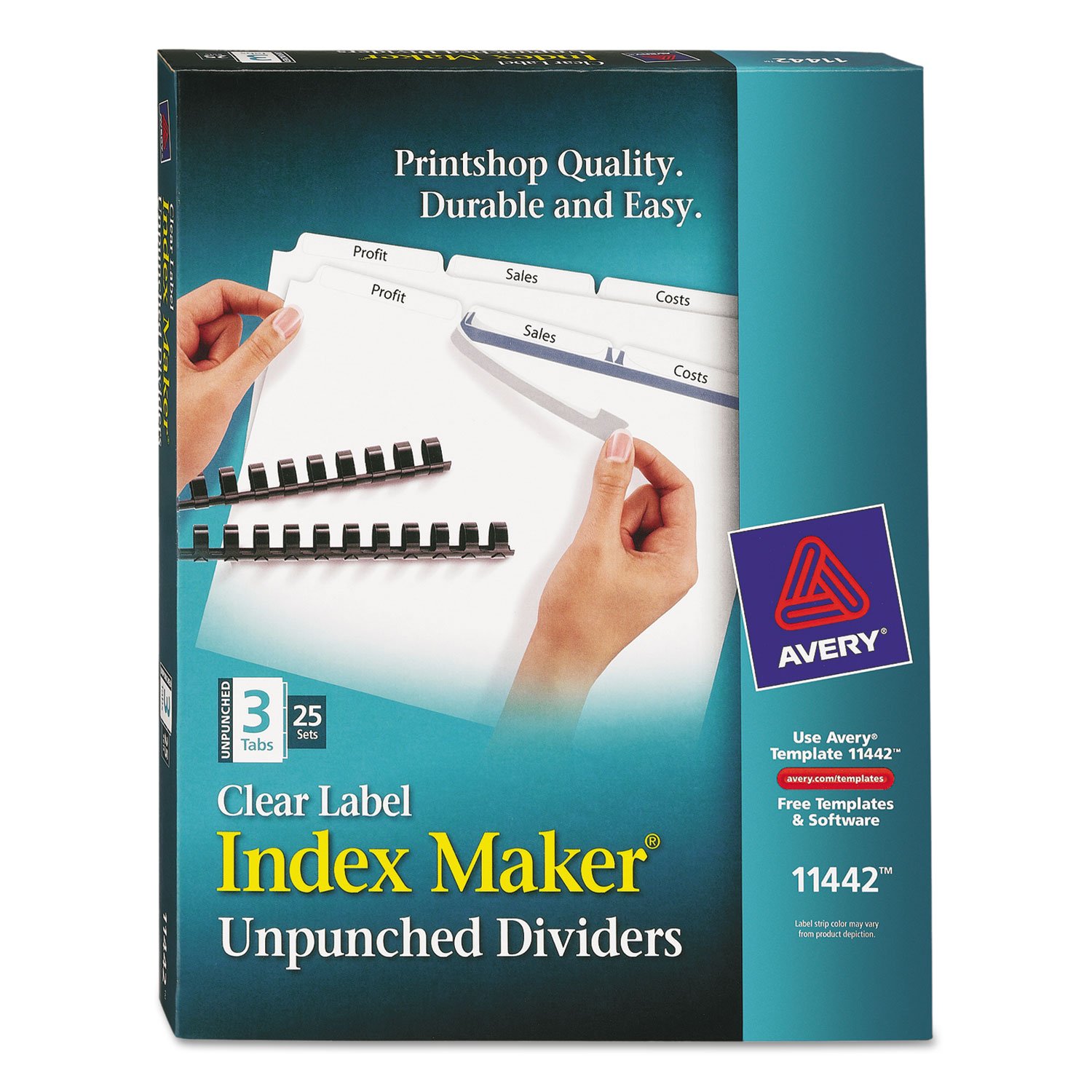 Avery Index Maker Clear Label Unpunched Divider - AVE11442 | Organize Files & Documents for Office, School, and Home Use