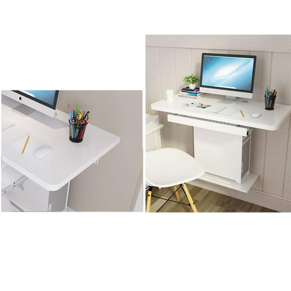 Wall Mounted Computer Desk - Space Saving Home Office Desk with Waterproof & Corrosion Resistant Surface - Perfect for Small Bedrooms, Dorm Rooms & Studio Apartments