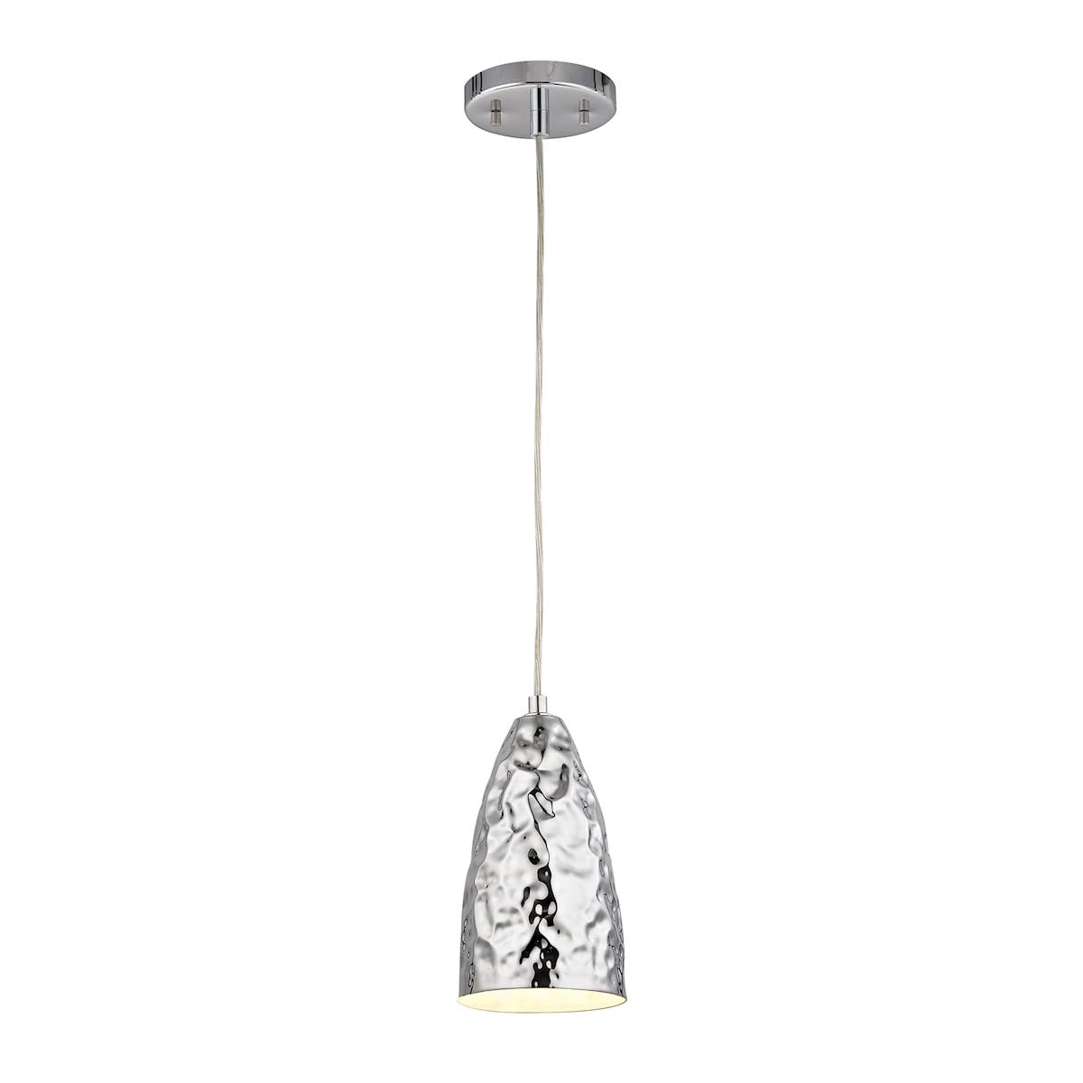 Elk Lighting 46210/1 Modern Chrome Ceiling Pendant Light Fixture - Perfect for Dining Room, Kitchen Island or Bedroom Lighting