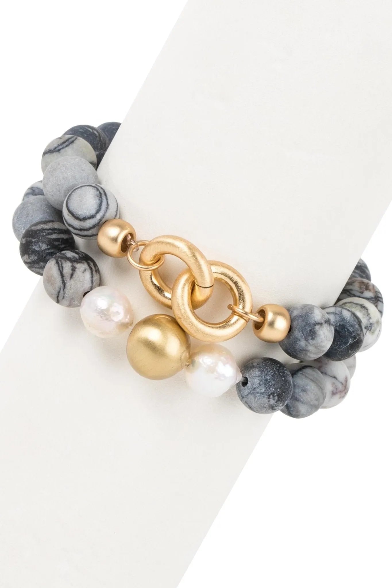 Natural Stone Pearl Stretch Bracelet Set for Women - Boho Beaded Jewelry for Casual Wear, Parties & Gifts | Adjustable Elastic Wristband