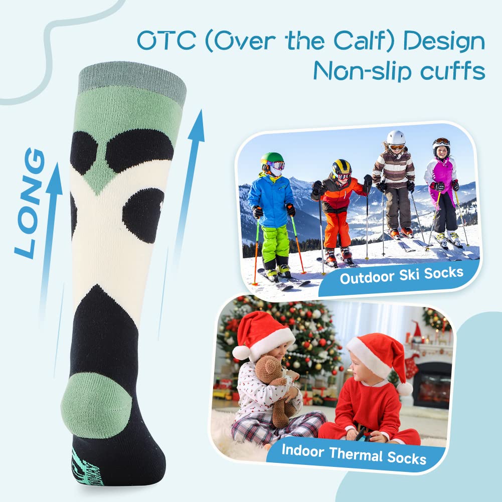 Findway Kids Ski Goggles & Ski Socks Set - Anti-Fog UV Protection Snow Goggles with Warm Thermal Socks for Boys & Girls - Perfect for Skiing, Snowboarding & Winter Outdoor Activities