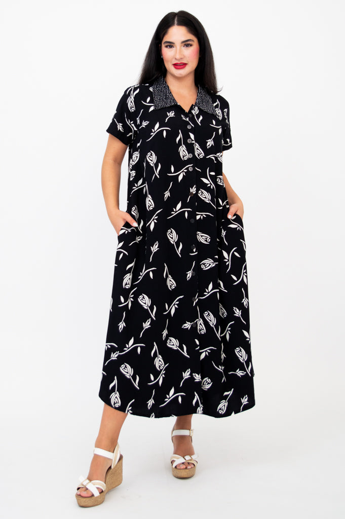 Cissy Women's Summer Short Sleeve Dress - Floral Print Casual Sundress for Beach, Vacation & Daily Wear