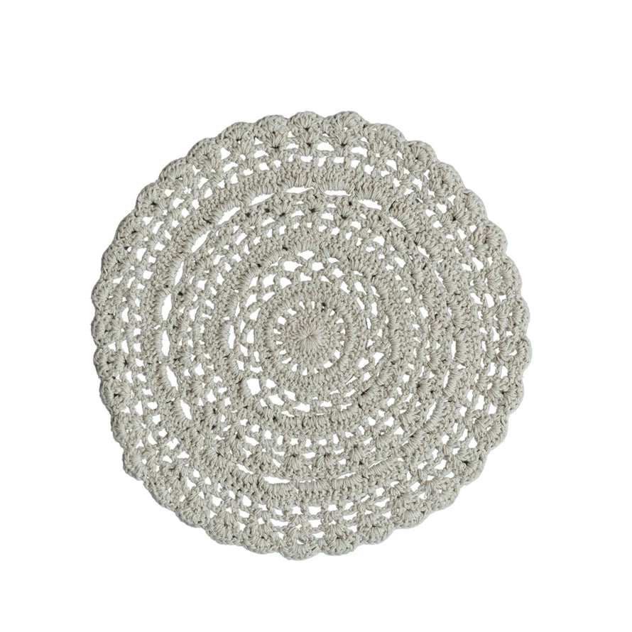 Handmade Crochet Placemats Set of 4 - Elegant Round Table Mats for Dining, Kitchen, or Party Decor - Perfect for Home, Wedding, and Holiday Table Settings
