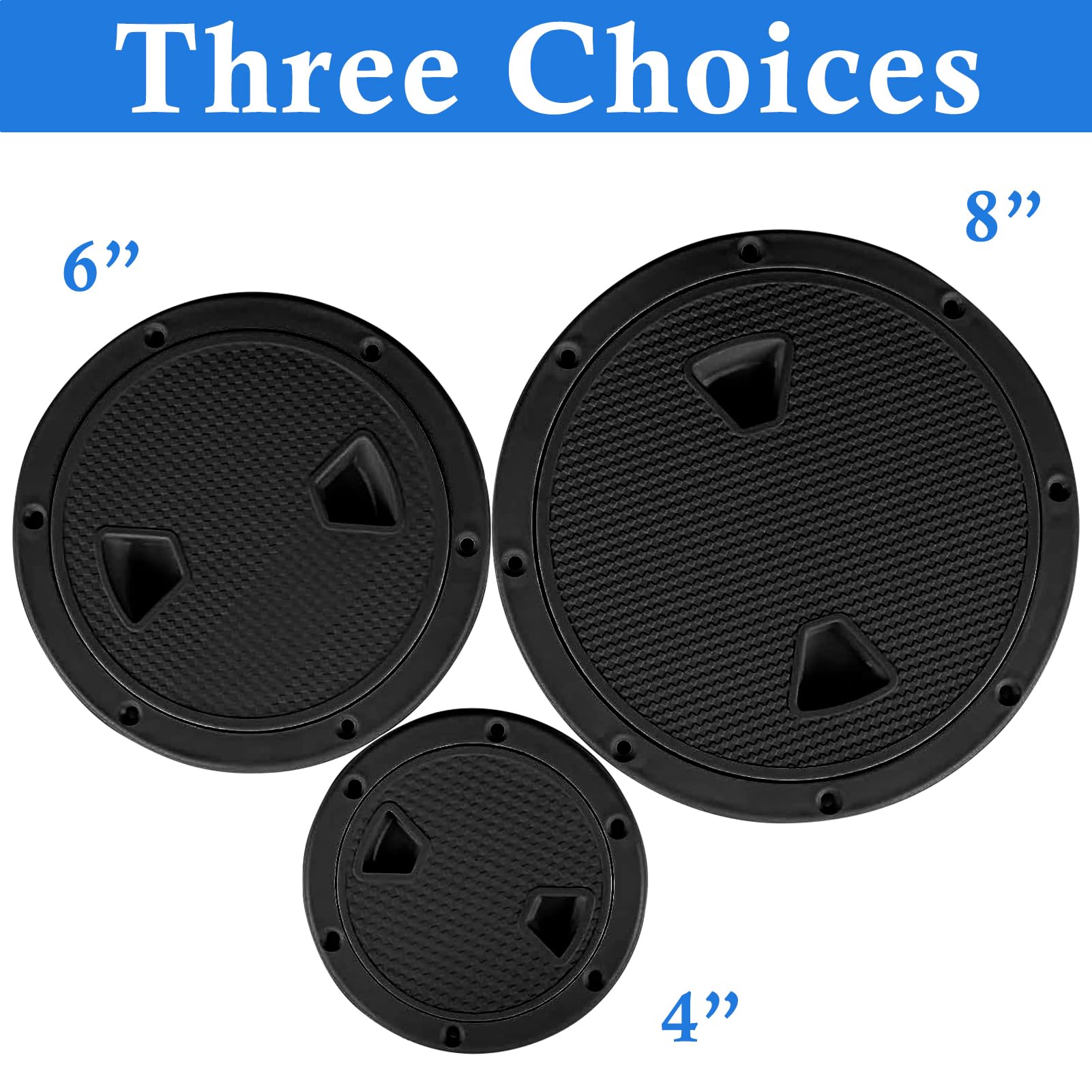 4 Inch Round Watertight Inspection Deck Plate Hatch with Detachable Cover & Pre-Drilled Holes - Marine Grade for Kayak, Boat, Yacht, RV & Outdoor Installations (Ideal for Drainage Access & Maintenance)