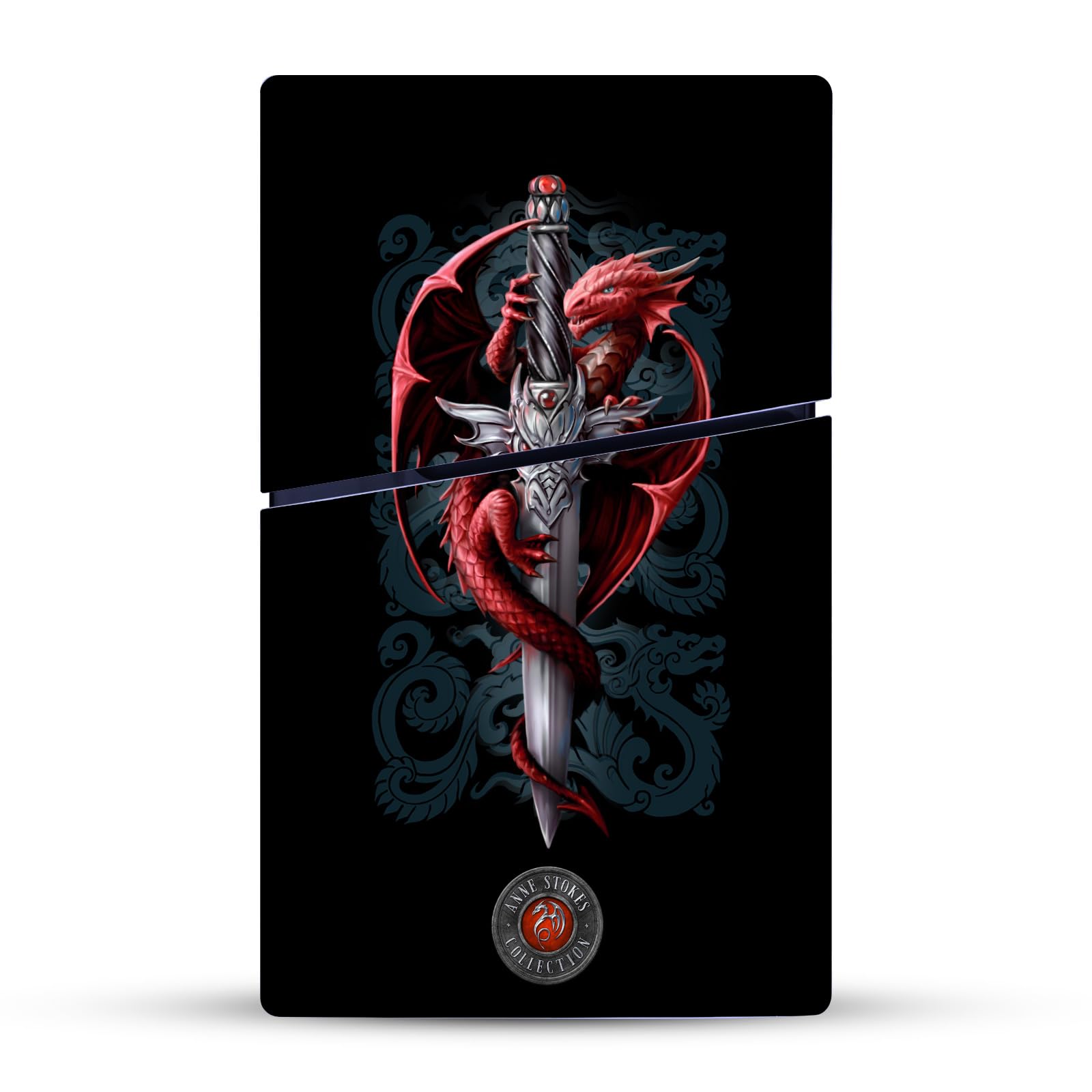 Official Anne Stokes Dragon Dagger Art Vinyl Sticker for Sony PlayStation 5 PS5 Slim/PRO Disc Edition - Gaming Skin Decal for Enhanced Console Protection & Style | Perfect for Gamers & Collectors